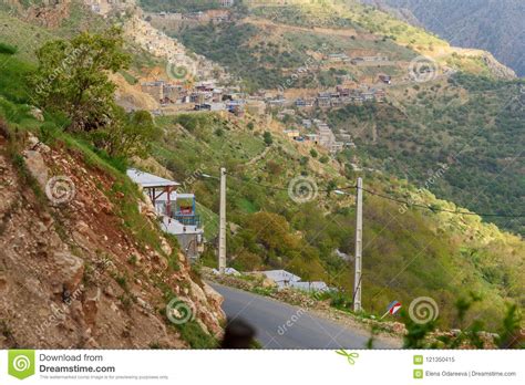 Howraman Valley With Typical Kurdish Village In Zagros Mountain