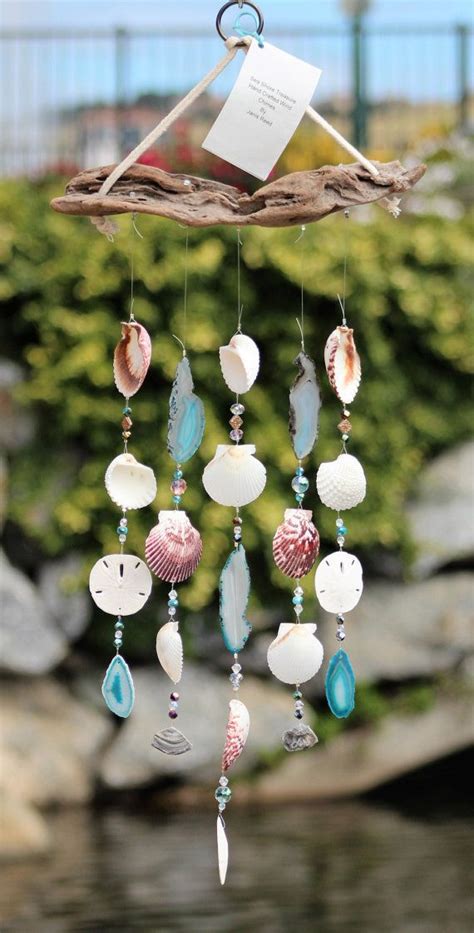 Driftwood Seashell Wind Chimes Handcrafted Wind Chimes Wind Chimes