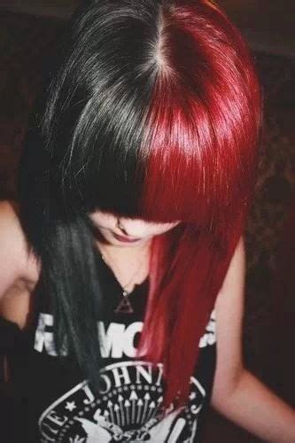 Half Black And Half Red Hair