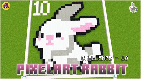 Building Pixelart Rabbit Minecraft Challenge Day Youtube