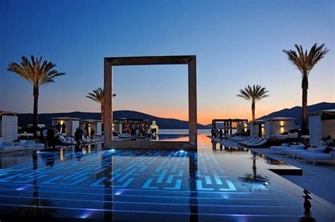 Purobeach Porto Montenegro’s pool which sits in Montenegro’s dramatic