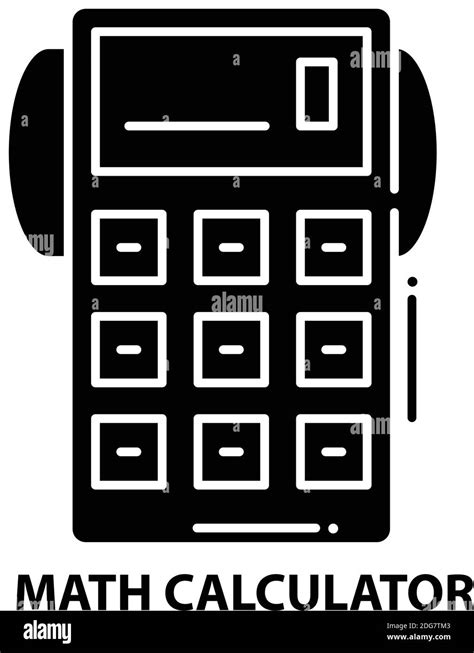 Math Calculator Icon Black Vector Sign With Editable Strokes Concept