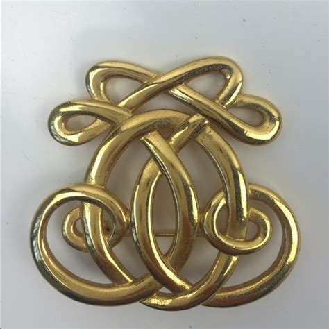 Vintage Swirl Pin Brooch Vintage Brooch Jewelry Vintage Monogram