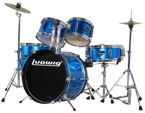 Blue Ludwig Junior 5 Piece Drum Set With Cymbals Central Ottawa Inside