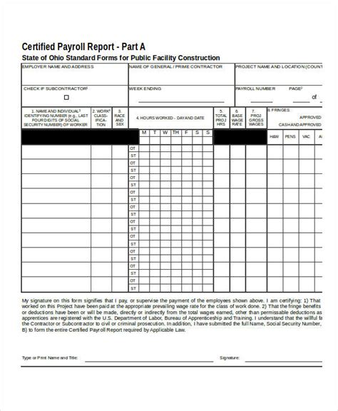 Payroll Report Excel Template