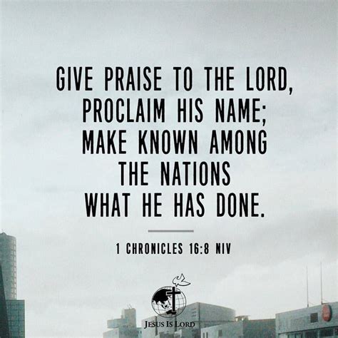 Verse Of The Day Give Praise To The Lord Proclaim His Name Make Known