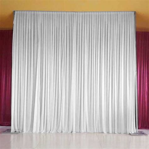 10ft X 10ft White Pleated Decoration Wedding Backdrop Curtain For