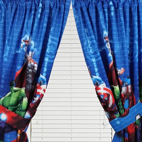 Marvel Avengers Curtains Superheroes Halo Window Drapes Ameribaba