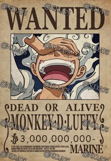 ONE PIECE WANTED Poster NIKA LUFFY BUY 2 GET 1 FREE See