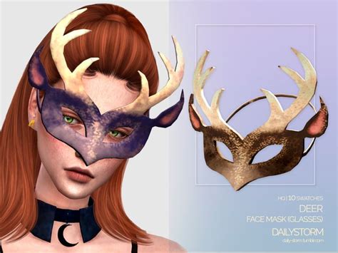 Sims 4 — Deer Mask By Dailystorm — Deer Horns Face Mask Available In