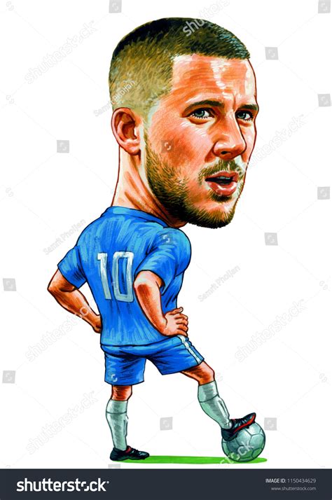 Eden Hazard Belgian Professional Footballer Who Stock Illustration