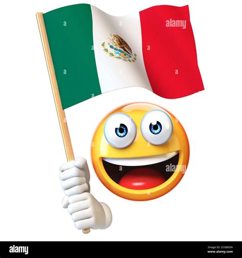 Emoji Con Bandera Mexicana Emoticono Ondeando Bandera Nacional De