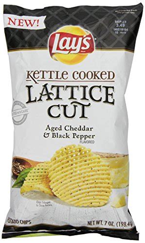 Save 084 Lays Kettle Cooked Lattice Cut Chips Aged Cheddar And