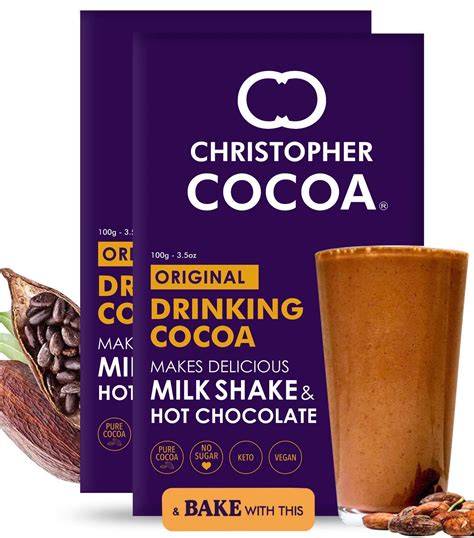 Christopher Cocoa Drinking Chocolate Cocoa Powder Dark No Sugar 100g