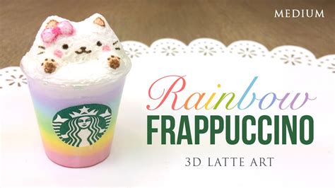 Rainbow Starbucks Latte Art Cute Frappuccino Diy Clay Tutorial