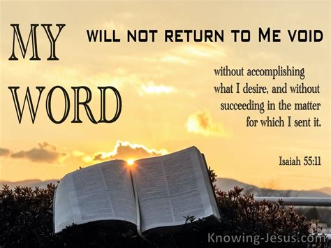 Isaiah 5511 My Word Will Not Return To Me Empty Yellow