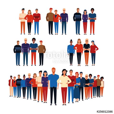 Free Vector Group Of People At Collection Of Free