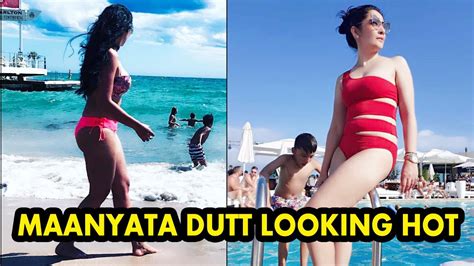 sanjay dutt s wife manyata looks h0t in new exy swimsuit pictures youtube