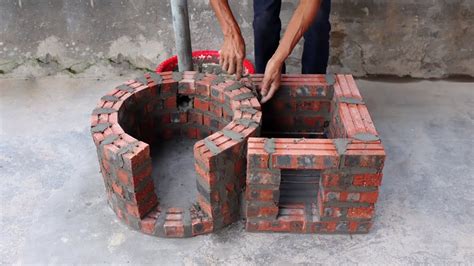 Build A Multi Purpose Wood Stove With Red Bricks And Cement Youtube