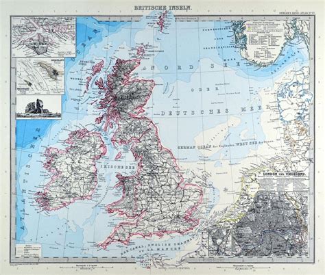 Diese karten wurden speziell für das drucken auf einem computerdrucker vorbereitet. GROSSBRITANNIEN. - Karte. "Britische Inseln". Gesamtkarte ...