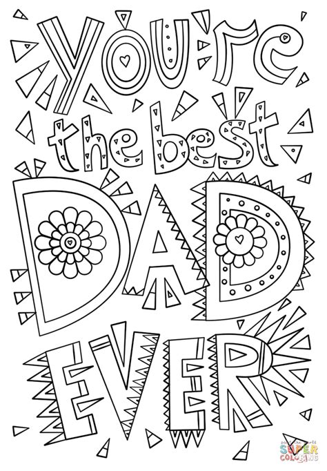 You're the Best Dad Ever coloring page | Free Printable Coloring Pages