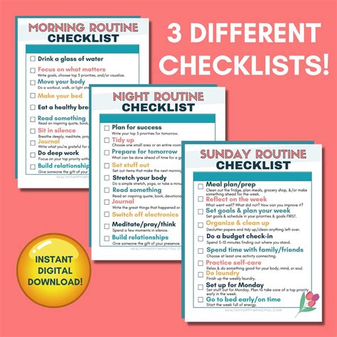 Morning Routine Checklists Morning Routine Adults Morning And Night