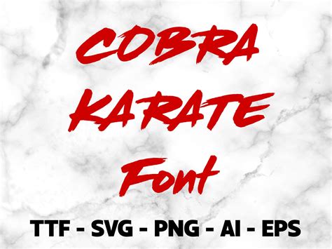 Cobra Karate Font Ttf Svg Personalisation And Customisation Etsy
