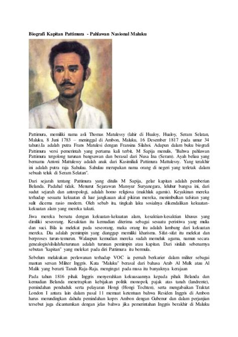 Biografi Lengkap Kapitan Pattimura