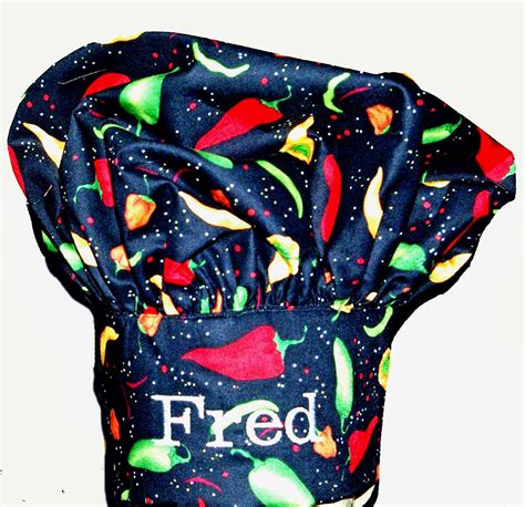 Chef Hat Hot Chili Red Green Mexican Peppers Custom Cooking Etsy