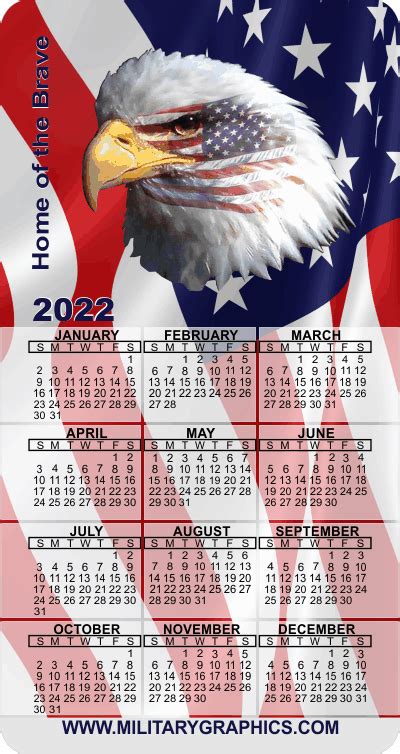2022 Masked Eagle Calendar Magnet Military Graphics