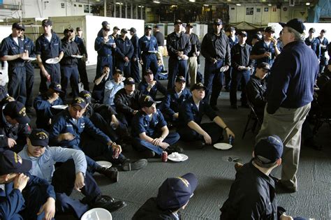 Us Navy Usn Sailors Stationed Aboard The Aircraft Carrier Uss Kitty