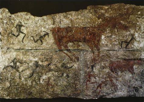 Neolithic Catal Hüyük Deer Hunt C 5750 Pigment On Stone This