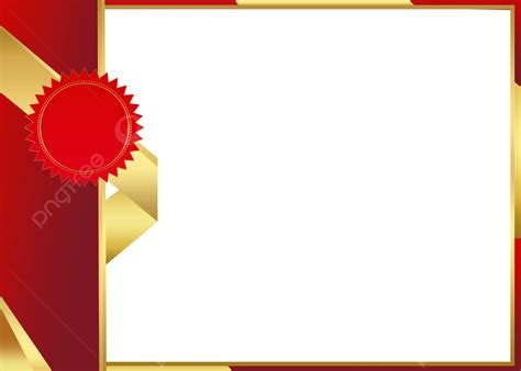 Certificate Red And Golden Border Frame Vector Golden Red Certificate