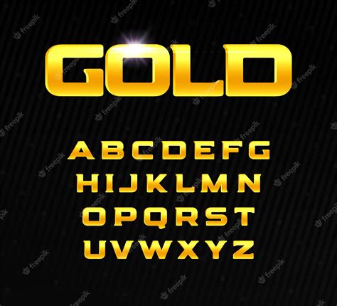 Premium Vector Golden Alphabet Bold Headline Letters With Serif