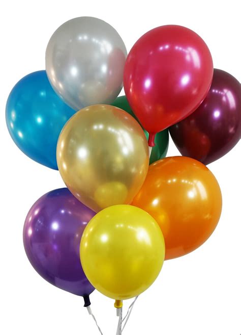 12 Inch Metallic Assorted Color Latex Balloons 100 Pc Bag Etsy