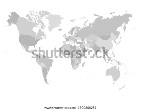 World Map Four Shades Grey On Stock Vector Royalty Free 1300868251