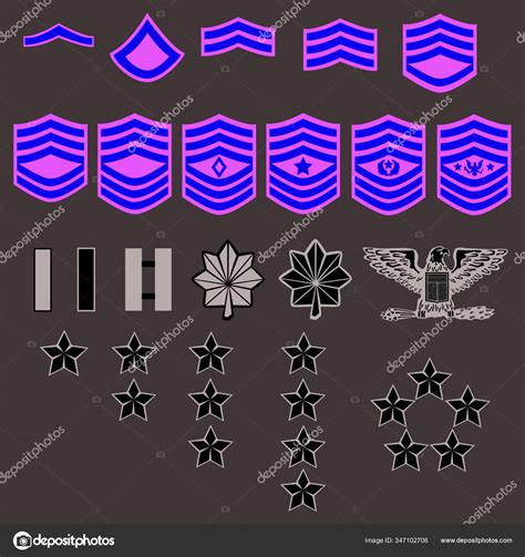 Army Rank Insignia Officers Enlisted Vector Format Stock Vector Image