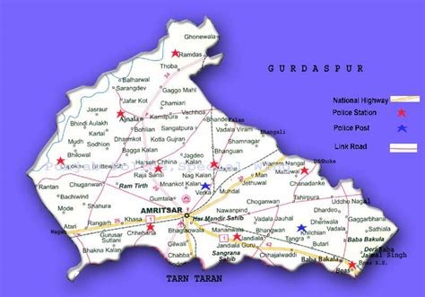 Punjab Police Map Of Amritsar City District