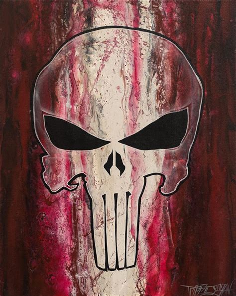 Punisher Skull Bloodbath Painting By Tripp Doogan Fine Art America