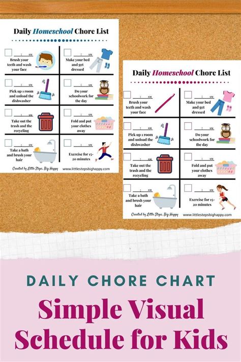 Daily Homeschool Chore List Chore Chart For Kids Printable Etsy In