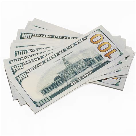 【realistic money stack】prop money made to look like real american 100 dollar bills. PROP MOVIE MONEY - PROP MONEY Real Look New Style Copy $100s FULL PRINT - Reproductions