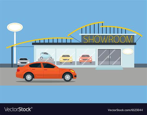 The use of virtual and augmented reality 2018. Car Showroom Royalty Free Vector Image - VectorStock