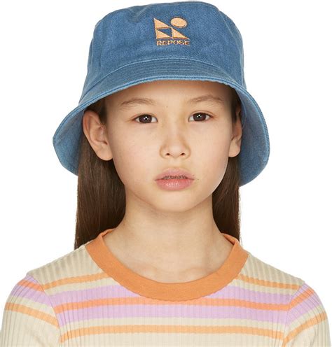Repose Ams Kids Blue Denim Bucket Hat In 2022 Denim Bucket Hat