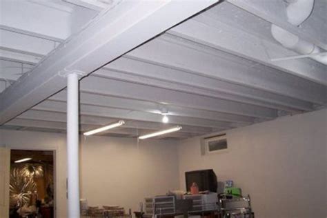 Hide Duct Work And Ceiling Wires Basement Ceiling Painted Basement