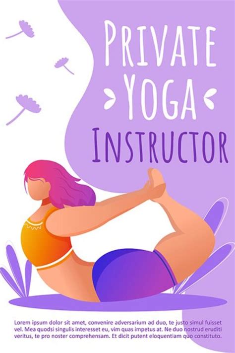 Private Yoga Instructor Brochure Template Fitness Class Yoga Pose