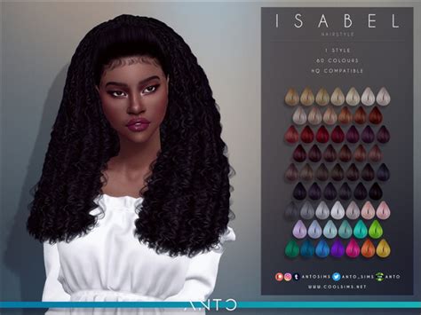 Isabel Long Curly Ponytail Hair By Anto At Tsr Sims 4 Updates