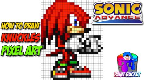 How To Draw Knuckles From Sonic Advance 16 Bit Drawing Sonic The