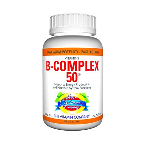 B Complex 50 20 Tablets The Vitamins Company