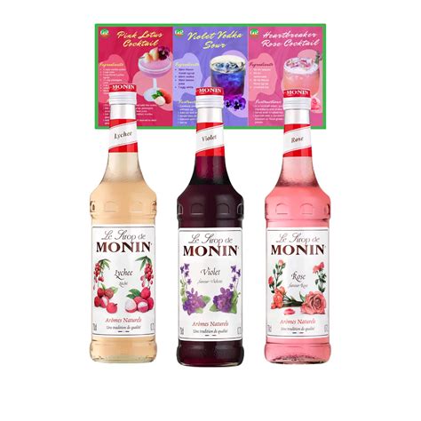 Buy Flavoured Cocktail Syrup Bundle Contains Monin Premium Lychee Rose