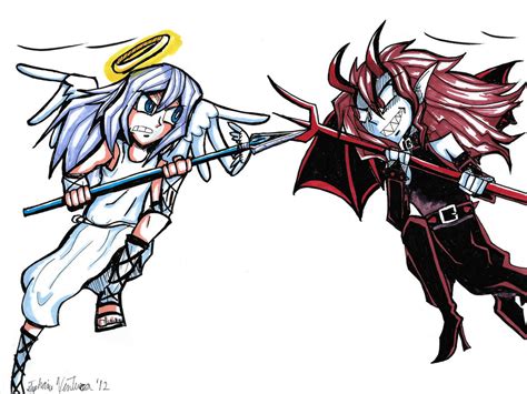 Angel Vs Devil By Sakura Wind On Deviantart